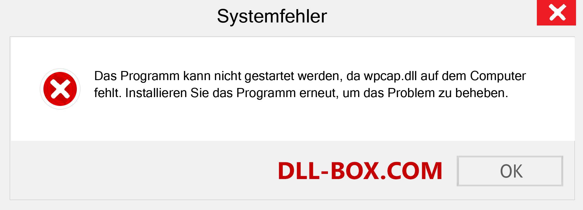 wpcap.dll-Datei fehlt?. Download für Windows 7, 8, 10 - Fix wpcap dll Missing Error unter Windows, Fotos, Bildern